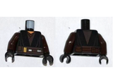 Black Torso SW Jedi Robe, Dark Brown Belt Pattern (Anakin Clone Wars) / Dark Brown Arms / Black Hands