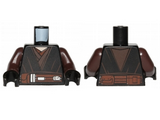 Black Torso SW Jedi Robe, Reddish Brown Belt Pattern (Anakin Clone Wars) / Dark Brown Arms / Black Hands