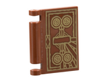 Reddish Brown Minifigure, Utensil Book Cover with Gold Circles and Lines Pattern (The Darkhold)