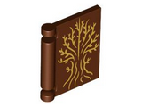 Reddish Brown Minifigure, Utensil Book Cover with Gold Tree Pattern