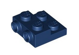 Dark Blue Plate, Modified 2 x 2 x 2/3 with 2 Studs on Side - Hollow Bottom Tube