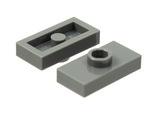 Dark Bluish Gray Plate, Modified 1 x 2 with 1 Stud without Groove (Jumper)