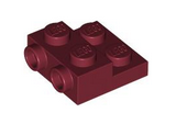Dark Red Plate, Modified 2 x 2 x 2/3 with 2 Studs on Side - Hollow Bottom Tube