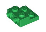 Green Plate, Modified 2 x 2 x 2/3 with 2 Studs on Side - Hollow Bottom Tube