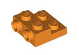Orange Plate, Modified 2 x 2 x 2/3 with 2 Studs on Side - Hollow Bottom Tube
