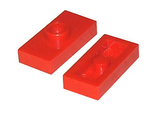 Red Plate, Modified 1 x 2 with 1 Stud without Groove (Jumper)