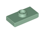 Sand Green Plate, Modified 1 x 2 with 1 Stud with Groove and Bottom Stud Holder (Jumper)