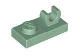 Sand Green Plate, Modified 1 x 2 with Open O Clip on Top