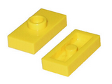 Yellow Plate, Modified 1 x 2 with 1 Stud without Groove (Jumper)