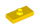 Yellow Plate, Modified 1 x 2 with 1 Stud with Groove (Jumper)