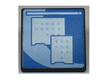 Black Road Sign 2 x 2 Square with Open O Clip with Light Blue Curved Center Stripe and Small Squares Pattern (Computer Screen)