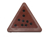 Reddish Brown Road Sign 2 x 2 Triangle with Clip with 9 Black Dots Pattern (Sticker) - Set 75092