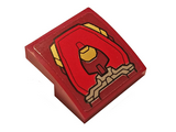Dark Red Slope, Curved 2 x 2 x 2/3 with Gold, Silver and Red Armor Plates Pattern 1 (Sticker) - Set 76140