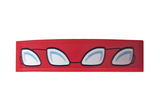 Red Slope, Curved 4 x 1 x 2/3 Double with 4 Lights Pattern (Sticker) - Set 76148