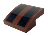 Reddish Brown Slope, Curved 2 x 2 x 2/3 with 2 Black Thick Stripes Pattern (Sticker) - Set 75351