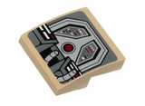 Tan Slope, Curved 2 x 2 x 2/3 with SW Spaceship Control Panel and Steering Pattern (Sticker) - Set 75048
