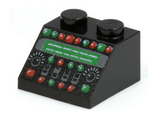 Black Slope 45 2 x 2 with Control Panel with Red and Green Lamps Pattern