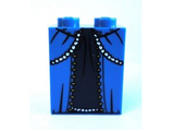 Blue Slope 65 2 x 2 x 2 with Bottom Tube with Minifigure Dress / Skirt / Robe, Layered with Dark Blue Panel Pattern