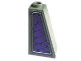 Dark Bluish Gray Slope 75 2 x 1 x 3 - Hollow Stud with Dark Purple Plates Pattern Model Left Side (Sticker) - Set 71771