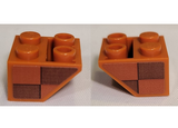 Dark Orange Slope, Inverted 45 2 x 2 with Flat Bottom Pin with Dark Orange and Reddish Brown Checkered Pattern on Both Sides Model Left Side (Stickers) - Set 21331