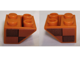 Dark Orange Slope, Inverted 45 2 x 2 with Flat Bottom Pin with Dark Orange and Reddish Brown Checkered Pattern on Both Sides Model Right Side (Stickers) - Set 21331
