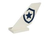 White Tail Shuttle with Partial Dark Blue Police Star Badge Logo Pattern on Both Sides