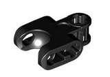 Black Technic, Axle Connector 2 x 3 with Ball Joint Socket - Closed Sides, Straight Forks with Open Axle Holes