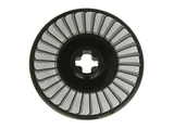 Black Technic, Disk 3 x 3 with Silver and Light Bluish Gray Fan Pattern