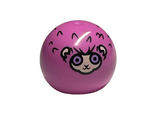 Dark Pink Technic Ball Joint with Light Nougat Animal Face and Ears, Medium Lavender Eyes, Black Fur Lines Pattern (HP Pygmy Puff)