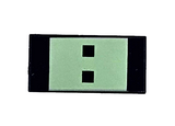 Black Tile 1 x 2 with Yellowish Green Rectangle with 2 Squares Pattern