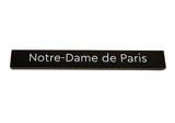 Black Tile 1 x 8 with White 'Notre-Dame de Paris' Pattern