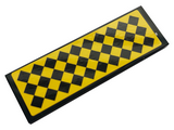Black Tile 2 x 6 with Black and Yellow Checkered Pattern (Sticker) - Set 21324