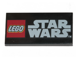 Black Tile 2 x 4 with LEGO Star Wars Logo Pattern