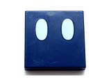 Dark Blue Tile 2 x 2 with White Ovals / Eyes Pattern (Super Mario Bob-omb Face)