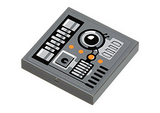 Dark Bluish Gray Tile 2 x 2 with SW Snowspeeder Circuitry Pattern (Sticker) - Sets 8089 / 75014