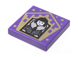 Dark Purple Tile 2 x 2 with HP Chocolate Frog Card Olympe Maxime Pattern