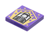 Dark Purple Tile 2 x 2 with HP Chocolate Frog Card Severus Snape Pattern