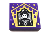 Dark Purple Tile 2 x 2 with HP Chocolate Frog Card Seraphina Picquery Pattern