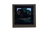 Dark Tan Tile 2 x 2 with Picture, Wood Frame, Trees, Houses and Stream Pattern (Sticker) - Set 40410