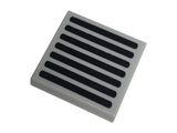 Light Bluish Gray Tile 2 x 2 with Black Grille with 7 Lines with Rounded Ends Pattern