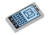 Light Bluish Gray Tile 1 x 2 with Groove with Cell Phone with '81%' and Minifigure on Screen Pattern
