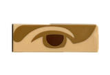 Light Nougat Tile 1 x 3 with Reddish Brown Left Eye with Medium Nougat Eyelid and Shadow Pattern (Mona Lisa)