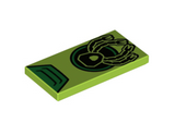 Lime Tile 2 x 4 with 4 Mechanical Arms and Green Ring with Green Vent Pattern