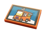 Orange Tile 2 x 3 with Orange Van Pattern (Sticker) - Set 21324