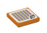Orange Tile 2 x 2 with Super Mario Scanner Code Waddlewing Pattern (Sticker) - Set 71410