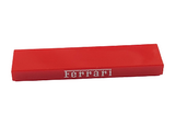 Red Tile 1 x 4 with Silver Ferrari Logo Pattern