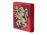 Red Tile 2 x 2 with Gold Gryffindor Crest on Dark Red Squares Pattern