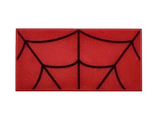 Red Tile 2 x 4 with Black Curved Lines / Spider Web Pattern
