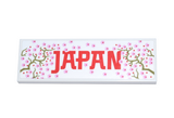 White Tile 2 x 6 with Bright Pink Cherry Blossoms, Olive Green Branches, and Red 'JAPAN' Pattern (Sticker) - Set 40713