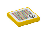 Yellow Tile 2 x 2 with Super Mario Scanner Code Lava Bubble Pattern (Sticker)